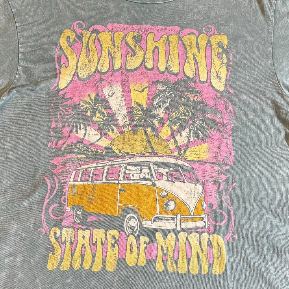 Altar'd State Womens T-Shirt Short Sleeved Sunshine State Of Mind - Oversized XS